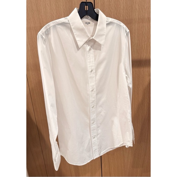 CELINE MEN’S 2024 LOOSE SHIRT IN COTTON POPLIN WHITE SIZE 38 - Picture 5 of 12